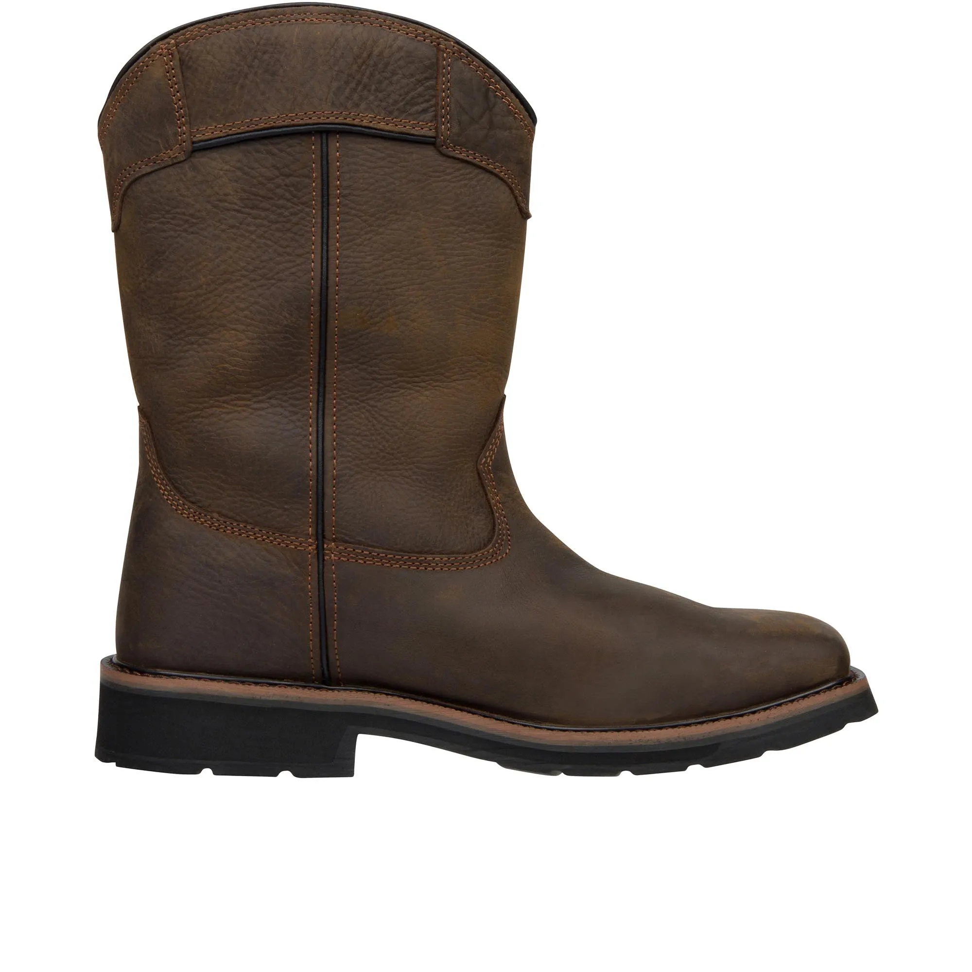 Wolverine Rancher Pull-Tab Wellington Work Boot Steel Toe Dark Coffee